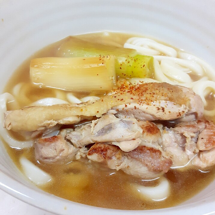 受験生の夜食に!(^^)鶏もも肉の南蛮うどん♪